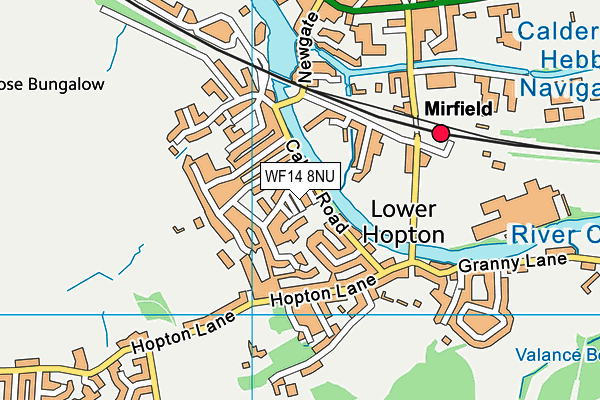 WF14 8NU map - OS VectorMap District (Ordnance Survey)