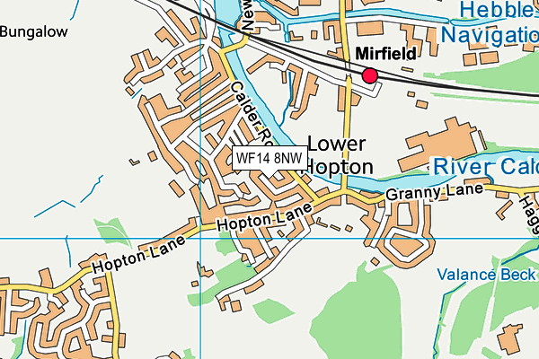 WF14 8NW map - OS VectorMap District (Ordnance Survey)