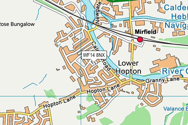 WF14 8NX map - OS VectorMap District (Ordnance Survey)