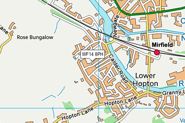 WF14 8PH map - OS VectorMap District (Ordnance Survey)