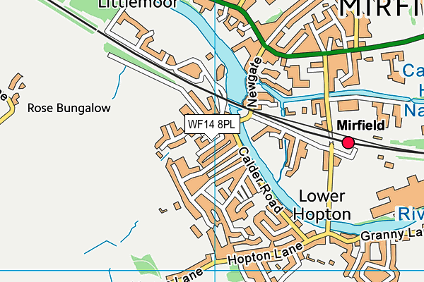 WF14 8PL map - OS VectorMap District (Ordnance Survey)