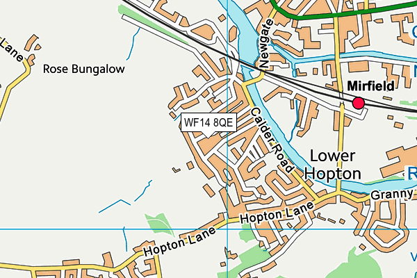 WF14 8QE map - OS VectorMap District (Ordnance Survey)