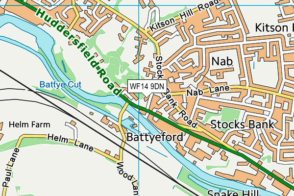 WF14 9DN map - OS VectorMap District (Ordnance Survey)