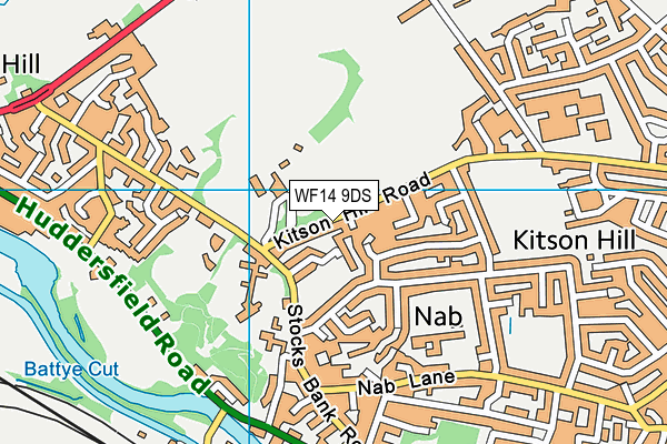 WF14 9DS map - OS VectorMap District (Ordnance Survey)