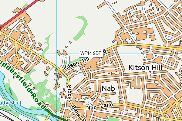 WF14 9DT map - OS VectorMap District (Ordnance Survey)