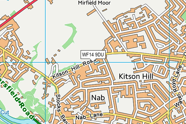 WF14 9DU map - OS VectorMap District (Ordnance Survey)