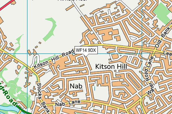 WF14 9DX map - OS VectorMap District (Ordnance Survey)