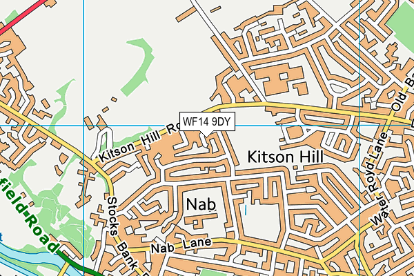 WF14 9DY map - OS VectorMap District (Ordnance Survey)