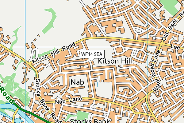 WF14 9EA map - OS VectorMap District (Ordnance Survey)