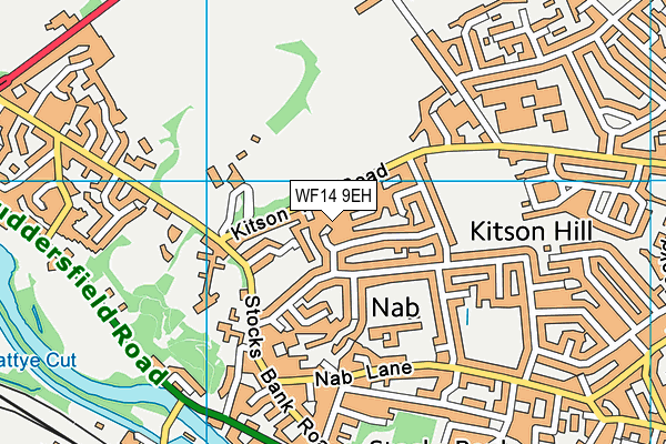 WF14 9EH map - OS VectorMap District (Ordnance Survey)