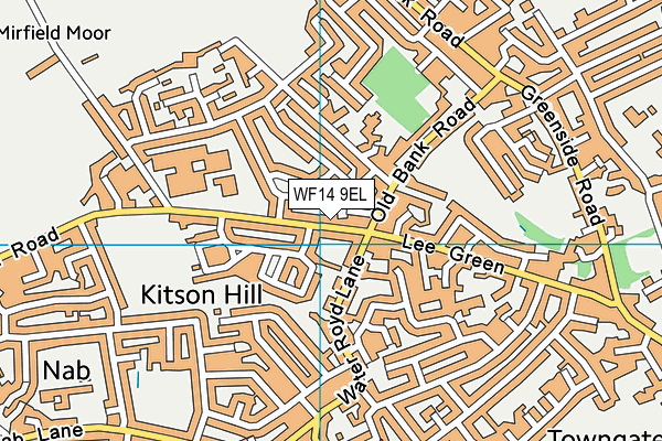 WF14 9EL map - OS VectorMap District (Ordnance Survey)