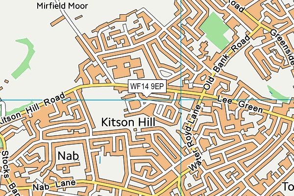 WF14 9EP map - OS VectorMap District (Ordnance Survey)