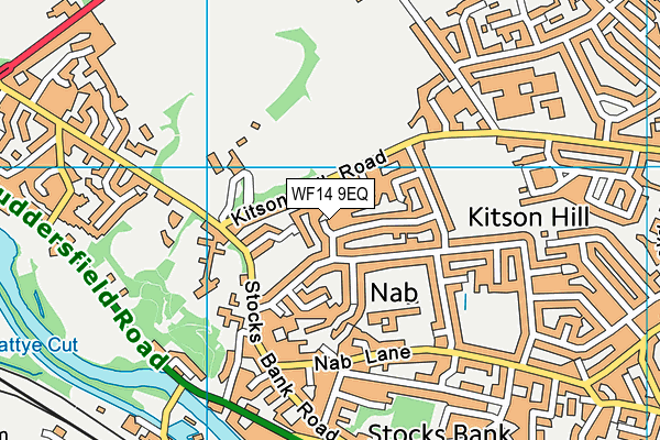 WF14 9EQ map - OS VectorMap District (Ordnance Survey)