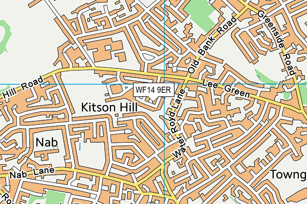 WF14 9ER map - OS VectorMap District (Ordnance Survey)