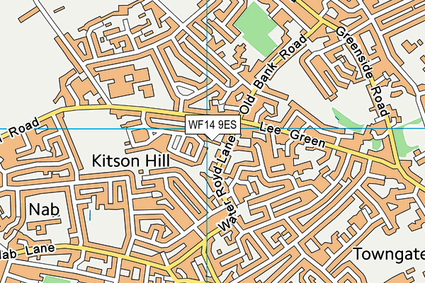 WF14 9ES map - OS VectorMap District (Ordnance Survey)