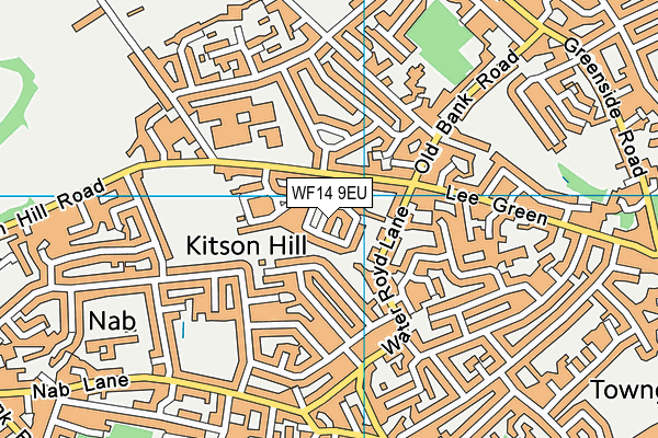 WF14 9EU map - OS VectorMap District (Ordnance Survey)