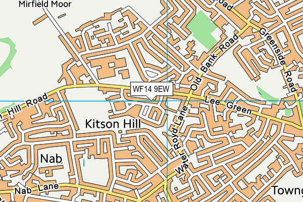 WF14 9EW map - OS VectorMap District (Ordnance Survey)