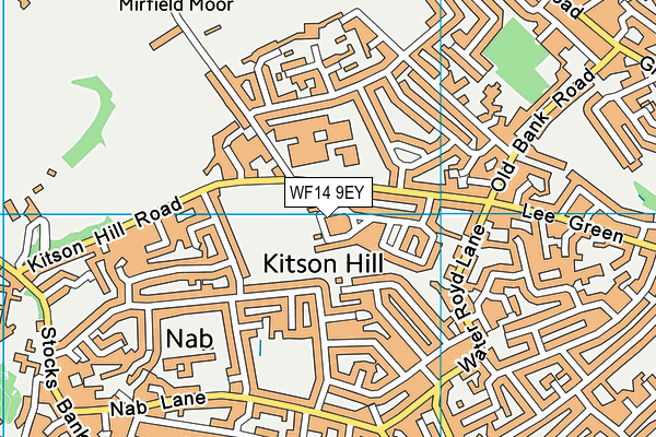 WF14 9EY map - OS VectorMap District (Ordnance Survey)