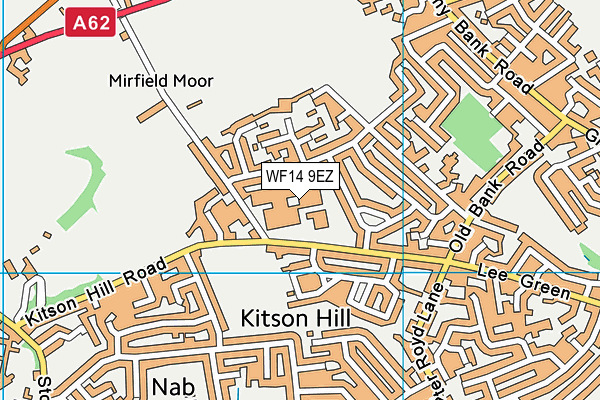Mirfield Free Grammar And Sixth Form map (WF14 9EZ) - OS VectorMap District (Ordnance Survey)