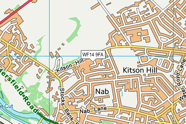 WF14 9FA map - OS VectorMap District (Ordnance Survey)