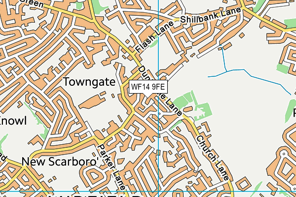 WF14 9FE map - OS VectorMap District (Ordnance Survey)