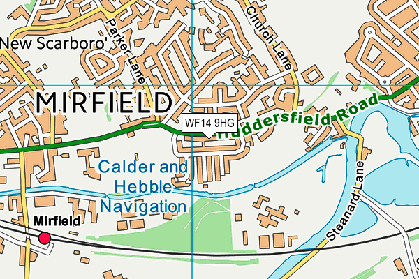 WF14 9HG map - OS VectorMap District (Ordnance Survey)