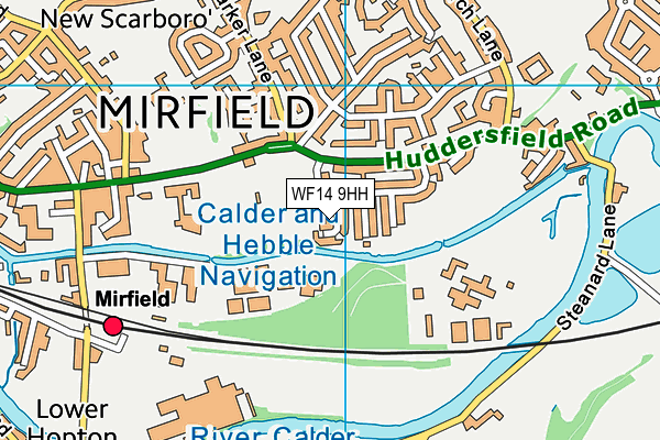 WF14 9HH map - OS VectorMap District (Ordnance Survey)