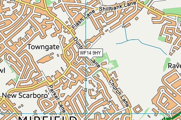 WF14 9HY map - OS VectorMap District (Ordnance Survey)