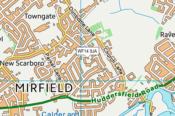 WF14 9JA map - OS VectorMap District (Ordnance Survey)