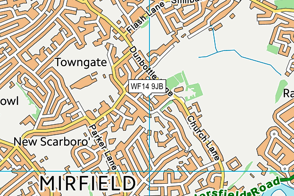 WF14 9JB map - OS VectorMap District (Ordnance Survey)