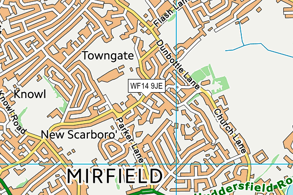 WF14 9JE map - OS VectorMap District (Ordnance Survey)