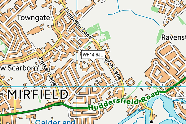 WF14 9JL map - OS VectorMap District (Ordnance Survey)