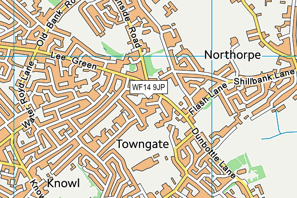 WF14 9JP map - OS VectorMap District (Ordnance Survey)