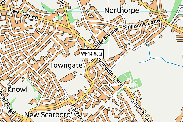 WF14 9JQ map - OS VectorMap District (Ordnance Survey)
