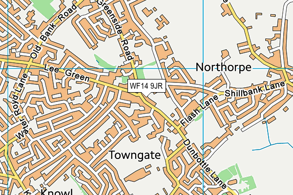 WF14 9JR map - OS VectorMap District (Ordnance Survey)