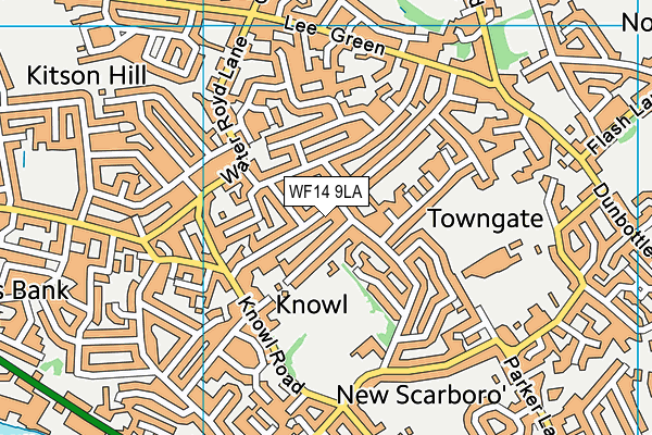 WF14 9LA map - OS VectorMap District (Ordnance Survey)