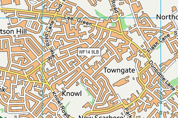 WF14 9LB map - OS VectorMap District (Ordnance Survey)