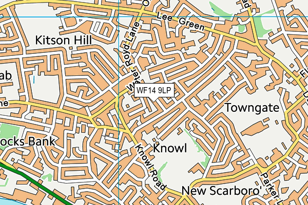 WF14 9LP map - OS VectorMap District (Ordnance Survey)