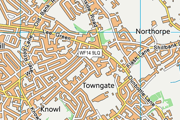 WF14 9LQ map - OS VectorMap District (Ordnance Survey)