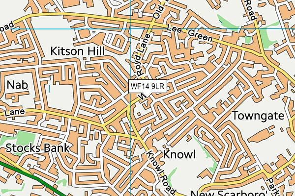 WF14 9LR map - OS VectorMap District (Ordnance Survey)