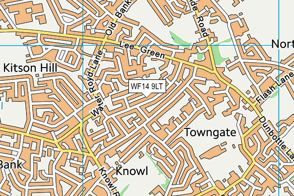 WF14 9LT map - OS VectorMap District (Ordnance Survey)