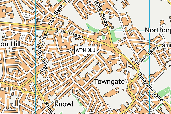 WF14 9LU map - OS VectorMap District (Ordnance Survey)