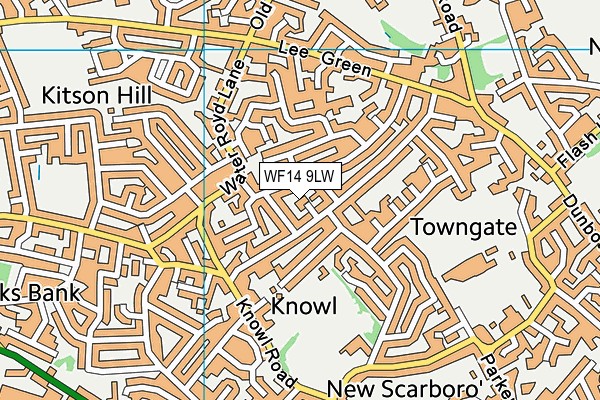 WF14 9LW map - OS VectorMap District (Ordnance Survey)