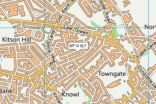 WF14 9LY map - OS VectorMap District (Ordnance Survey)
