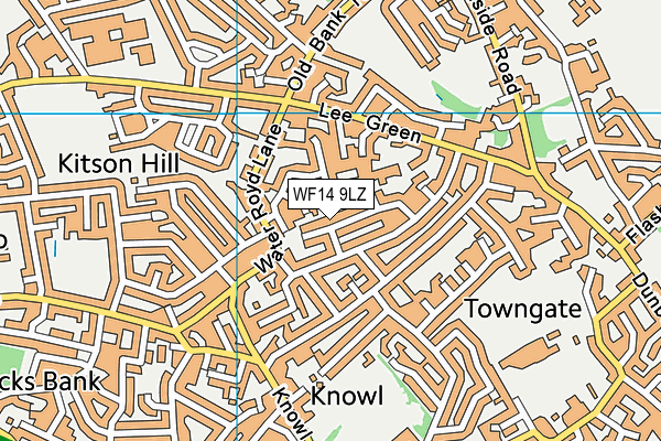 WF14 9LZ map - OS VectorMap District (Ordnance Survey)