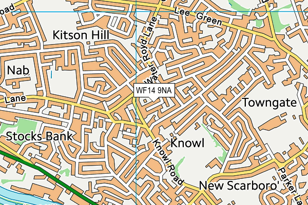 WF14 9NA map - OS VectorMap District (Ordnance Survey)