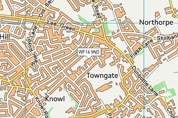 WF14 9ND map - OS VectorMap District (Ordnance Survey)