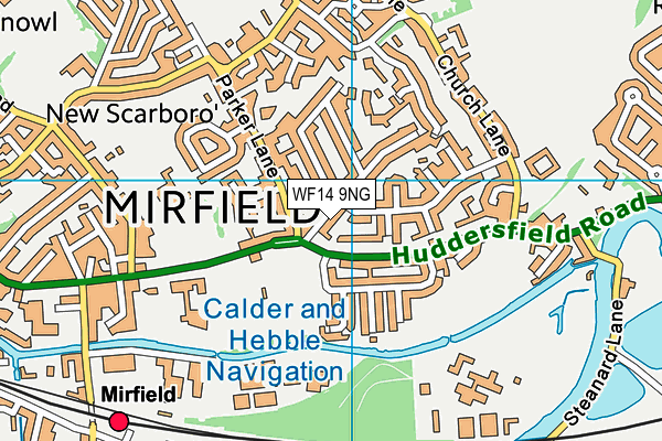 WF14 9NG map - OS VectorMap District (Ordnance Survey)