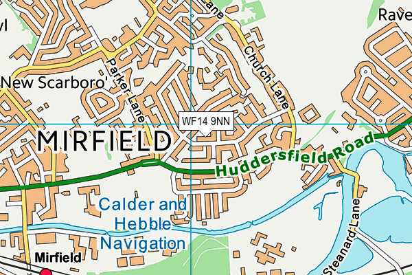 WF14 9NN map - OS VectorMap District (Ordnance Survey)