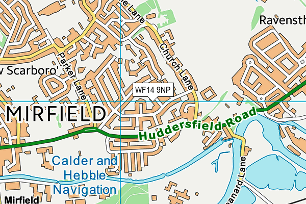 WF14 9NP map - OS VectorMap District (Ordnance Survey)